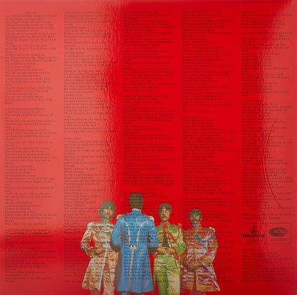 Giles Martin 2017 stereo remix edition of Sgt Pepper by The Beatles premium vinyl record disc close up