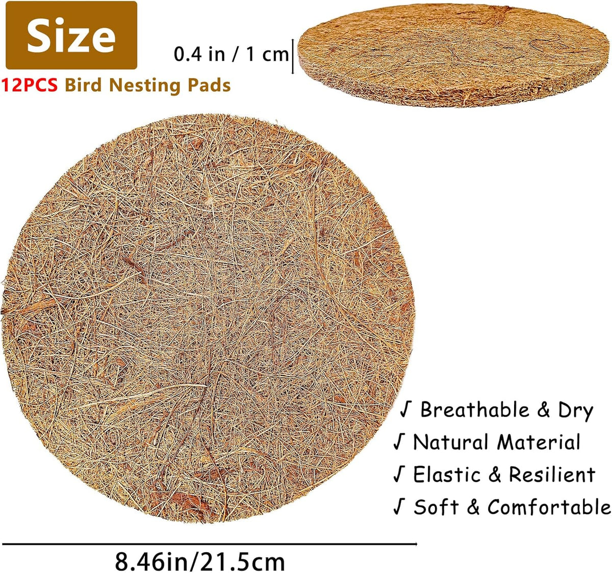 Side profile showing thickness of Kathson coconut bird mats