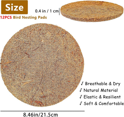 Close up detail of natural coconut coir bird bedding material