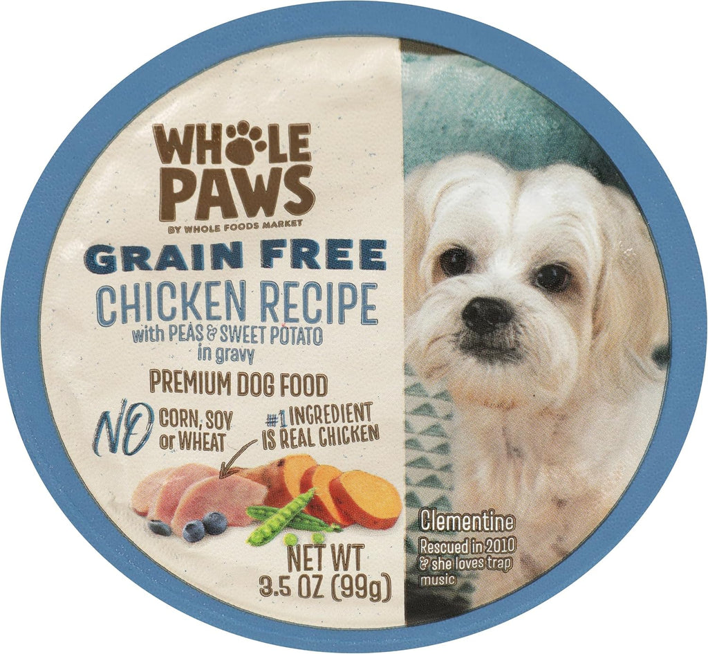 Small breed dog enjoying a bowl of Whole Paws chicken recipe