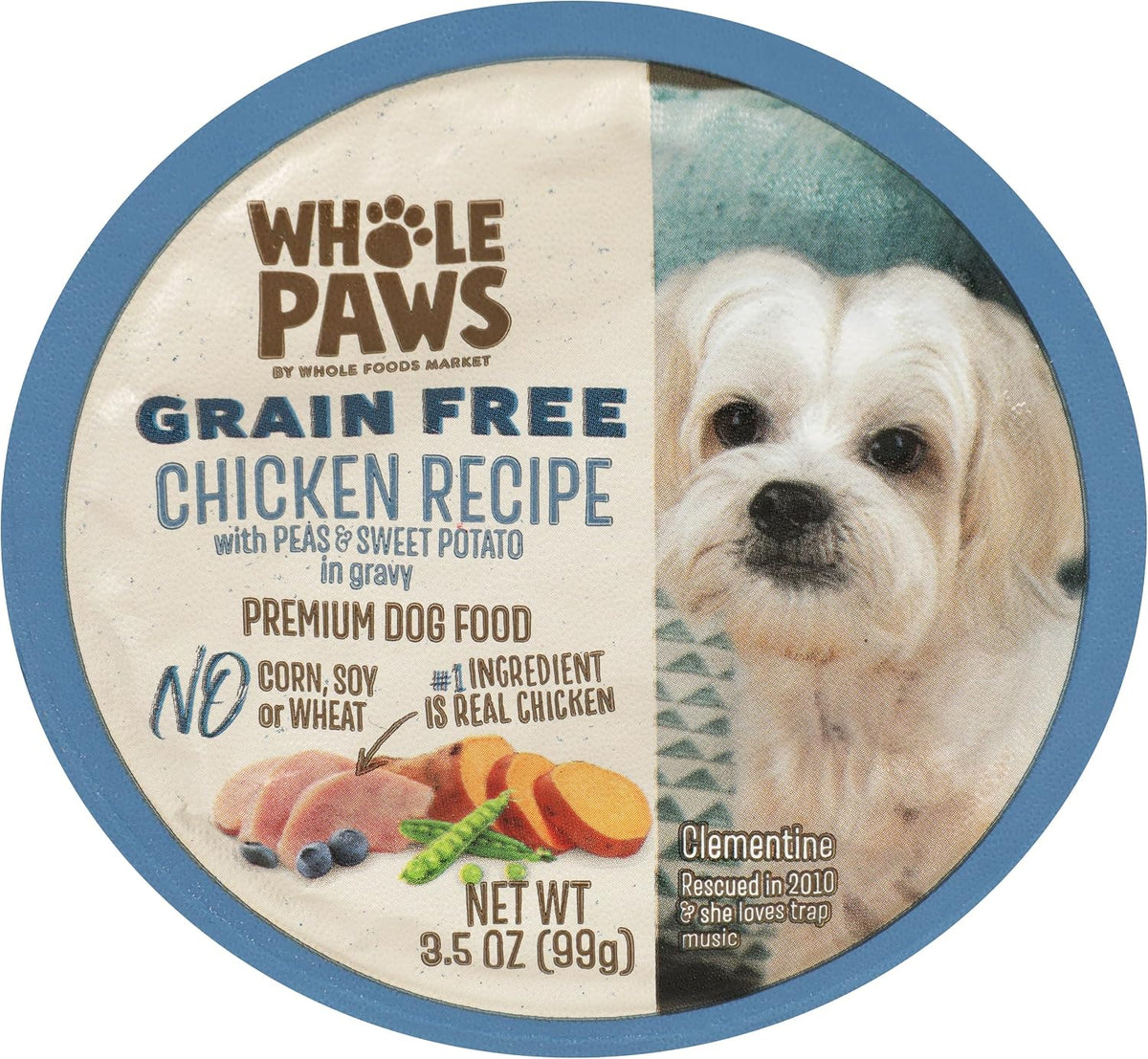 Small breed dog enjoying a bowl of Whole Paws chicken recipe