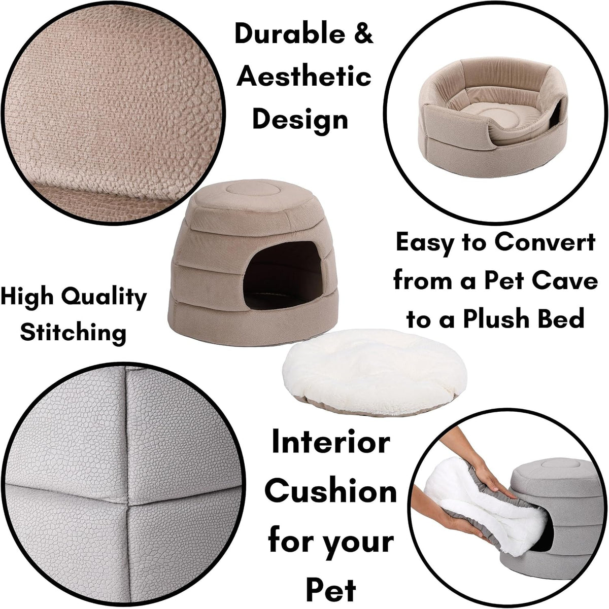 Birdrock Home plush dog bed variant with removable cushion view