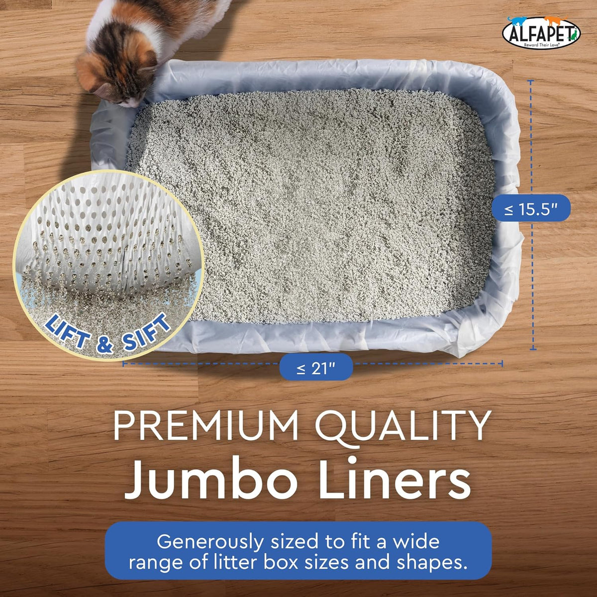Alfapet Sta-Put elastic technology illustration on package