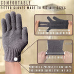 Pair of dark gray bath mitts for hairless cats