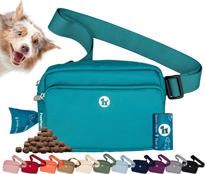 Puppington 3-in-1 Crossbody Dog Walking Bag & Treat Pouch with Matching Planet Safe Poop Bags & Built-In Dispenser - Dog Mom Gift for Puppy Training with Zippered Pockets (Onyx Black) - Image 13