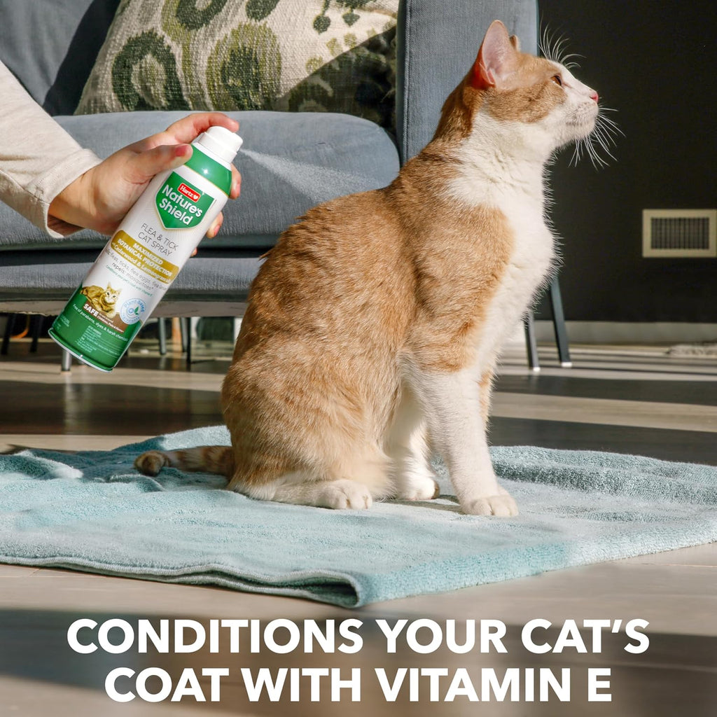 Natural flea tick and mosquito repellent spray for adult cats