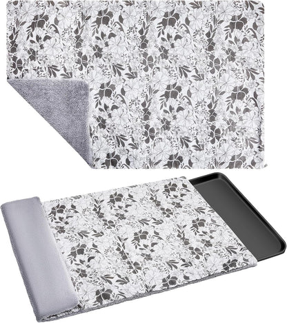 VitalCozy dog crate pan cover gray floral pattern front view on kennel tray