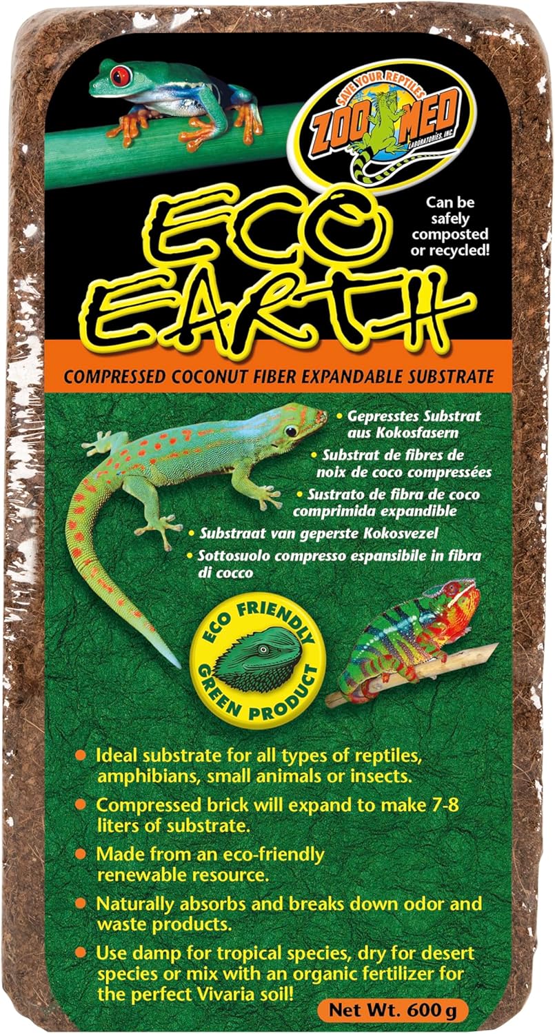 Zoo Med Eco Earth three pack substrate bricks stacked together