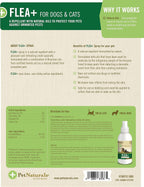 Pet Naturals plant based pest shield spray bottle detailing active botanical ingredients