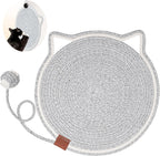 Letalong Natural Cotton Rope Cat Scratch Pad front view showing round woven design.