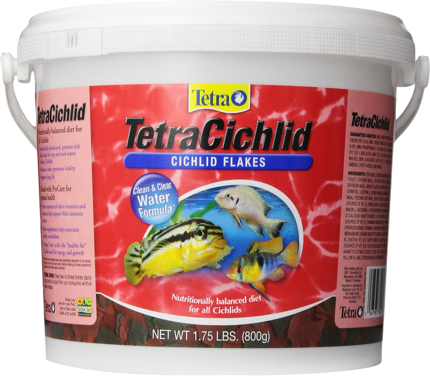 Tetra fish food container showing ProCare immune support formula