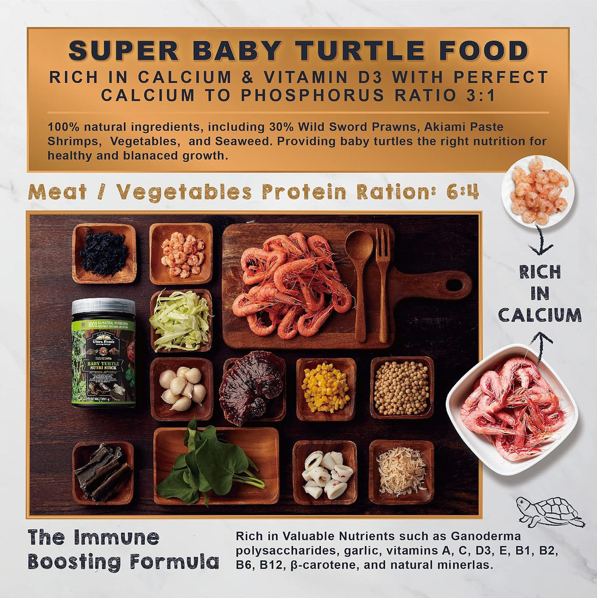 Ultra Fresh floating baby turtle sticks for picky aquatic turtles