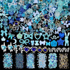 EditTime mixed 3D nail charms kit front view in blue packaging