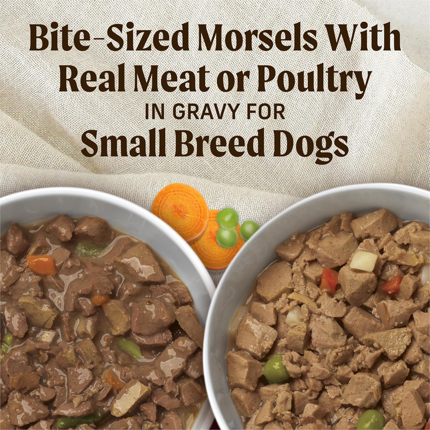 Single tray of Merrick Itsy Bitsy Beef Stew wet dog food for small dogs.