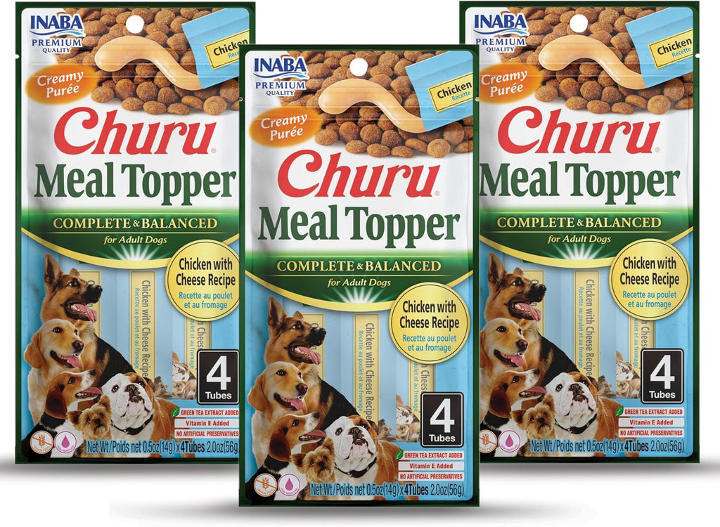 INABA Churu Meal Topper for Dogs, Complete & Balanced, Creamy, Lickable Pure Dog Food Topper, 0.5 Ounce Tube, 20 Tubes (4 per Pack), 5 Flavor Variety - Image 9