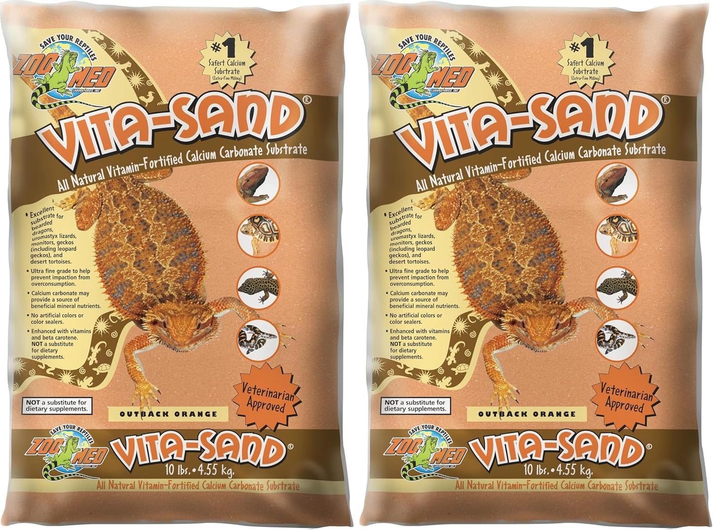 Close up of Zoo Med Vita Sand Outback Orange texture