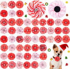 Huhumy 50 Pcs Summer Collar Bows for Dogs Hawaiian Bow Ties Flowers Charms Attachment for Small Medium Large Dogs Cats Collar Accessories Summer Party Costumes - Image 12