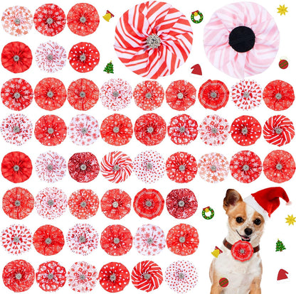 Huhumy 50 Pcs Summer Collar Bows for Dogs Hawaiian Bow Ties Flowers Charms Attachment for Small Medium Large Dogs Cats Collar Accessories Summer Party Costumes - Image 12