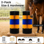 2PCS Livestock Scratching Brush for Goat, Heavy-Duty Post Grooming and Massage Scratch Brushes for Cow Donkey Goats Horse Sheep, with 8 Screws for Back Itch Relief & Keep Cleaning, 17" x 7.9" - Image 9