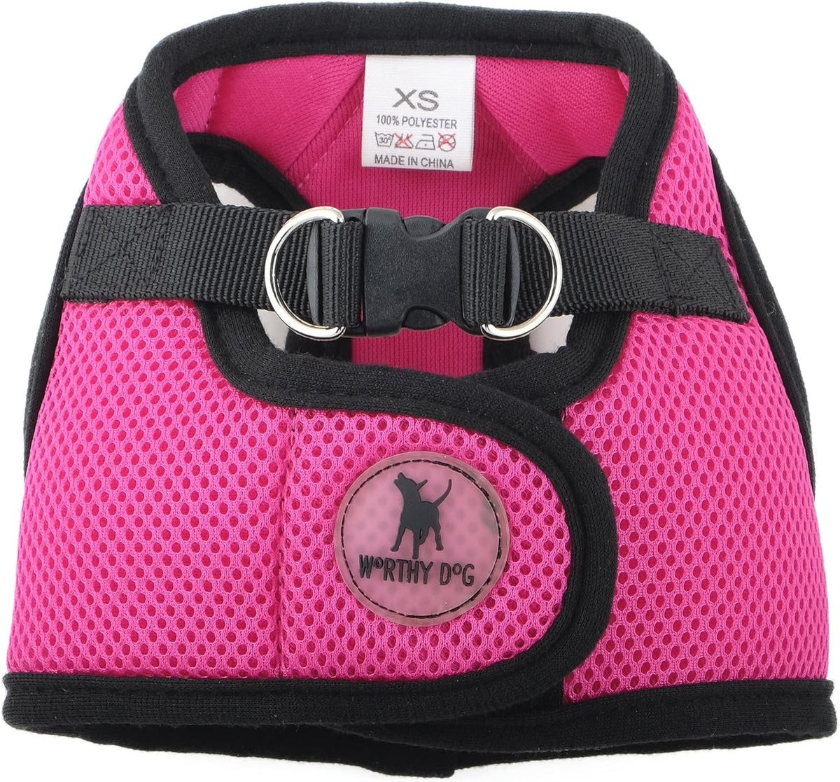 Lime green pet walking harness laid flat to show design