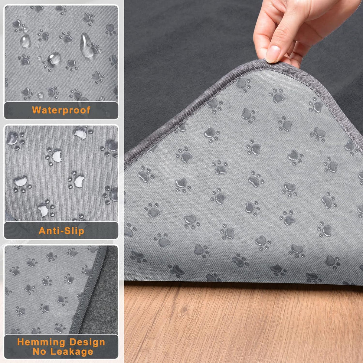 Loobani pet whelping pad showing absorbent surface fabric