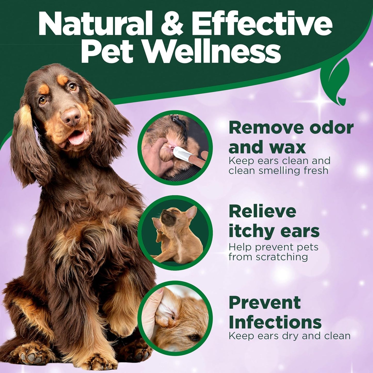 Vet's Best Ear Relief Finger Wipes for canine hygiene