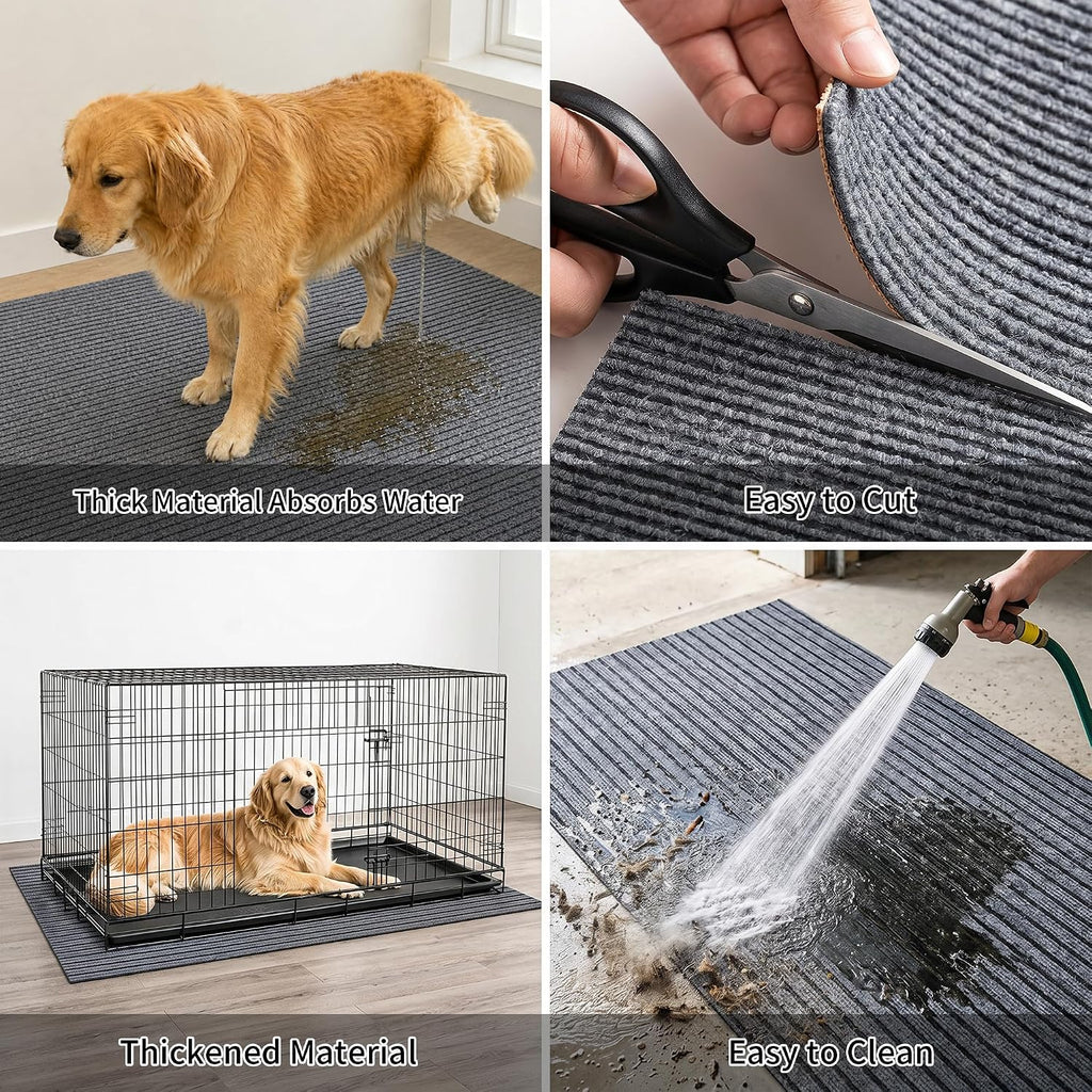 Tempoak dog crate liner protecting hardwood floor