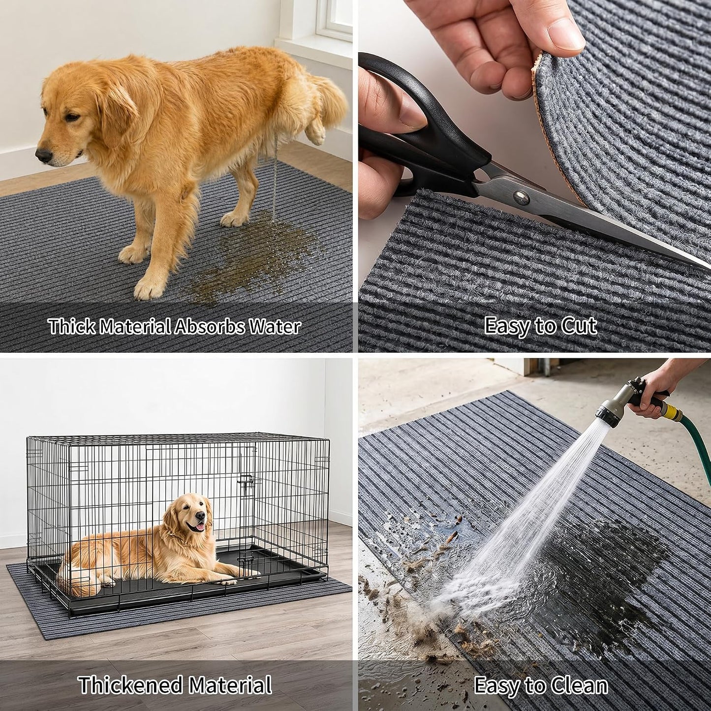 Tempoak dog crate liner protecting hardwood floor