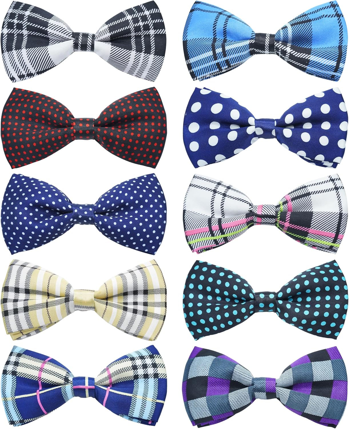 PET SHOW 12 Colors Plain Small Dogs Collar Embellishment Attachment Bow Ties Puppies Cats Collar Charms Accessories Slides Bowties for Birthday Wedding Parties Assorted Pack of 12 - Image 12