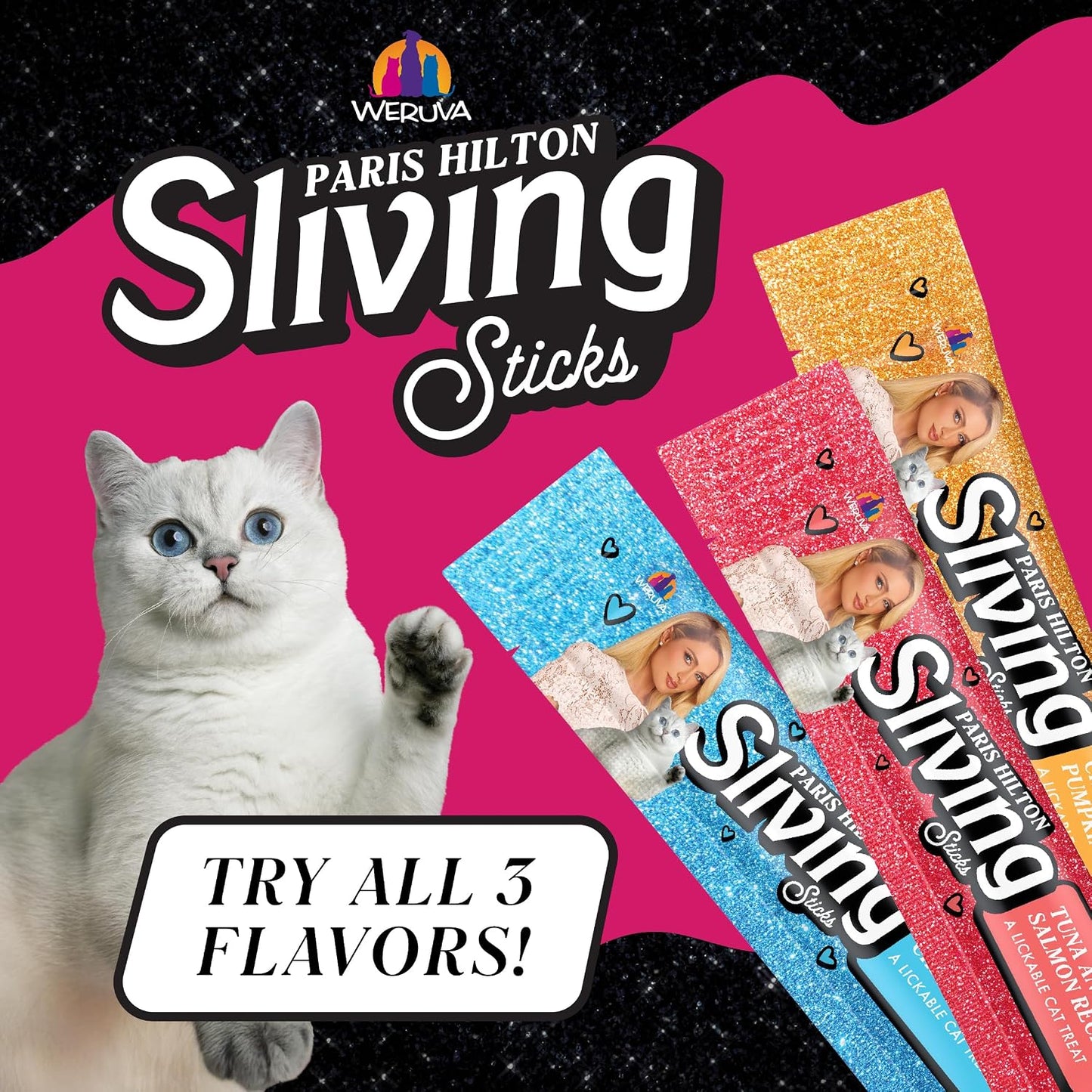 Side profile of Weruva Sliving Sticks chicken cat treat pouch