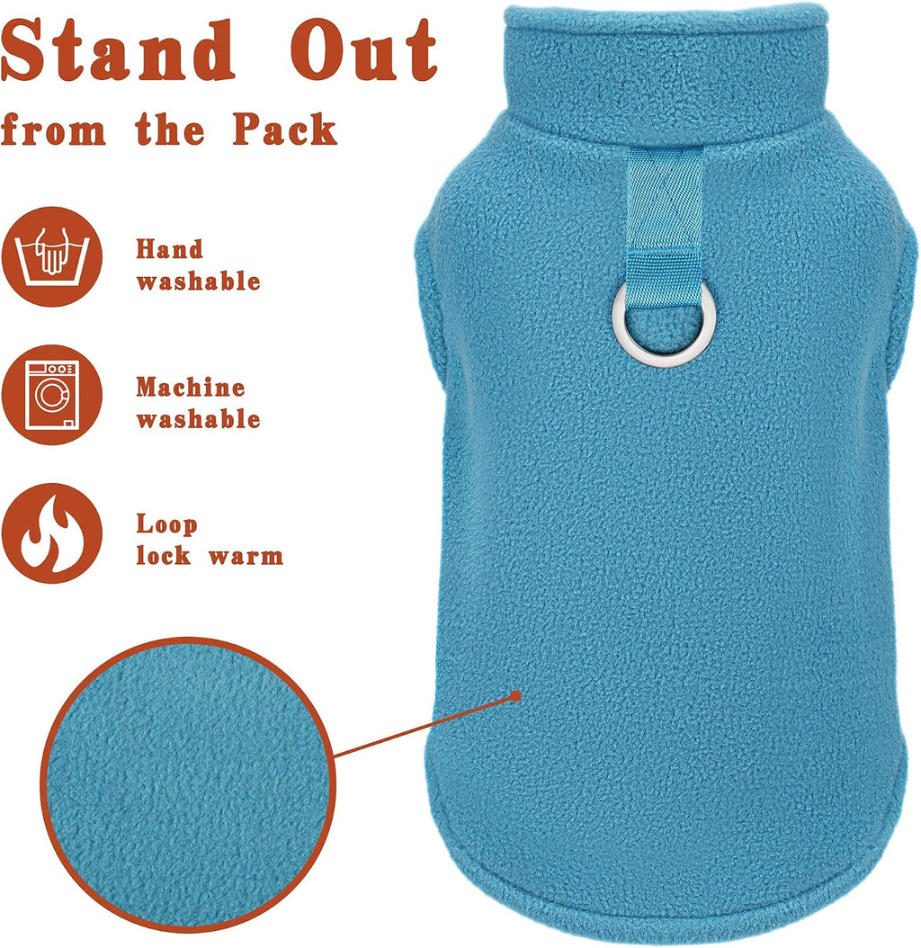 Paiaite tank top dog sweater in turquoise medium size on a small breed pet