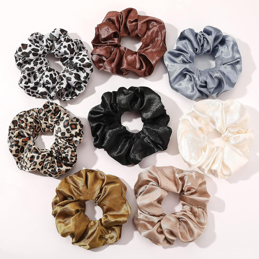 Ivyu silk satin hair scrunchies front view