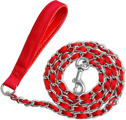 Metal Chain Dog Leash Chew Proof for Dogs, Black, 3.0mm, 4FT | Short control leash for strong pullers and leash chewers; anti chew metal chain, padded handle and swivel clasp - Image 9