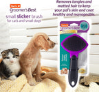 Hartz pet brush with coated stainless steel bristles for gentle detangling