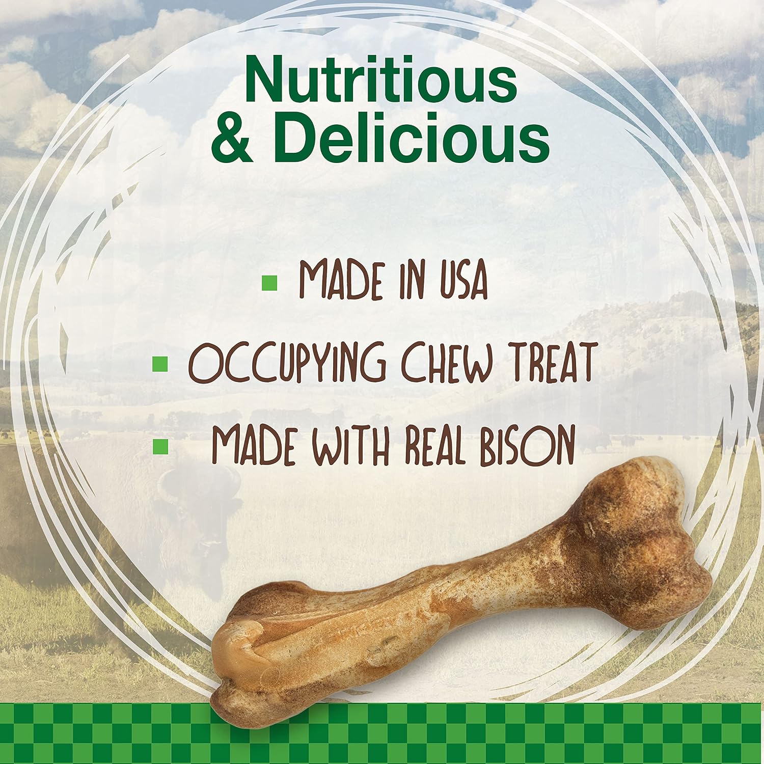 Nylabone long lasting edible dog bone for large dogs package display