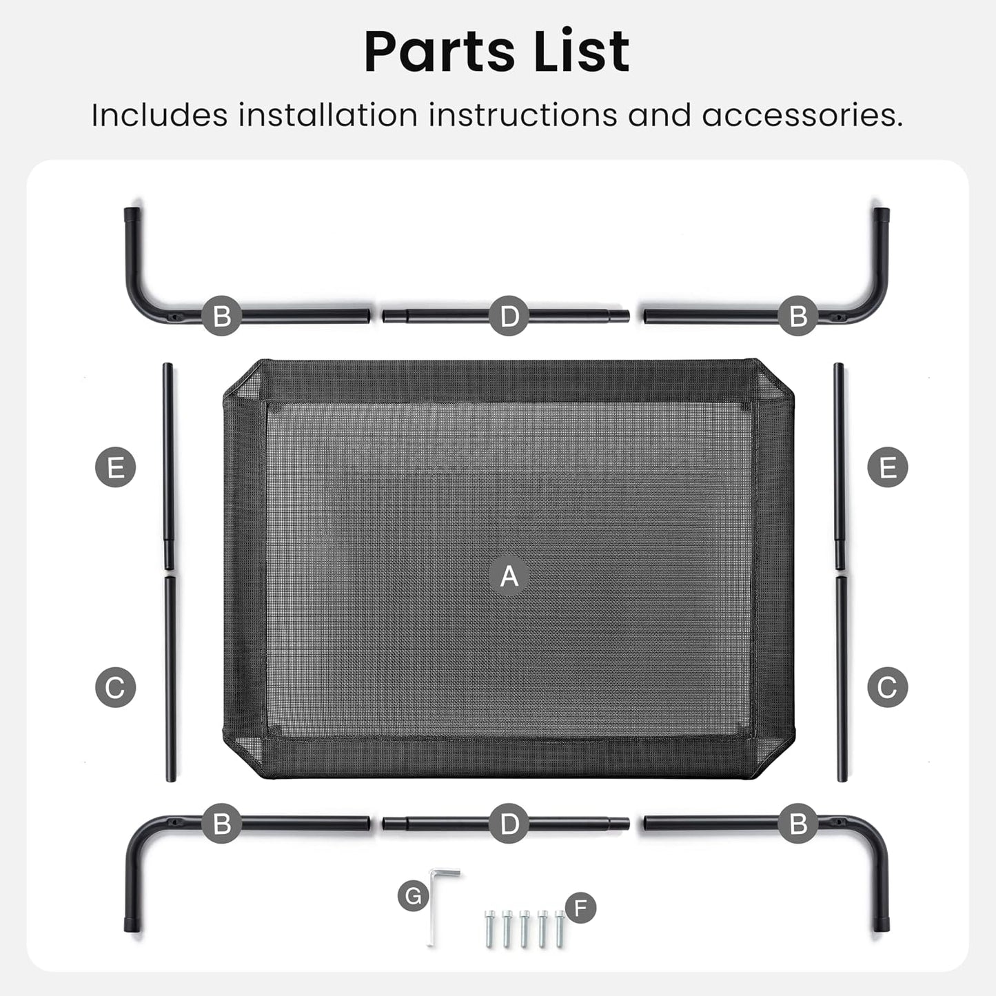 Love's Cabin portable dog bed disassembled for travel