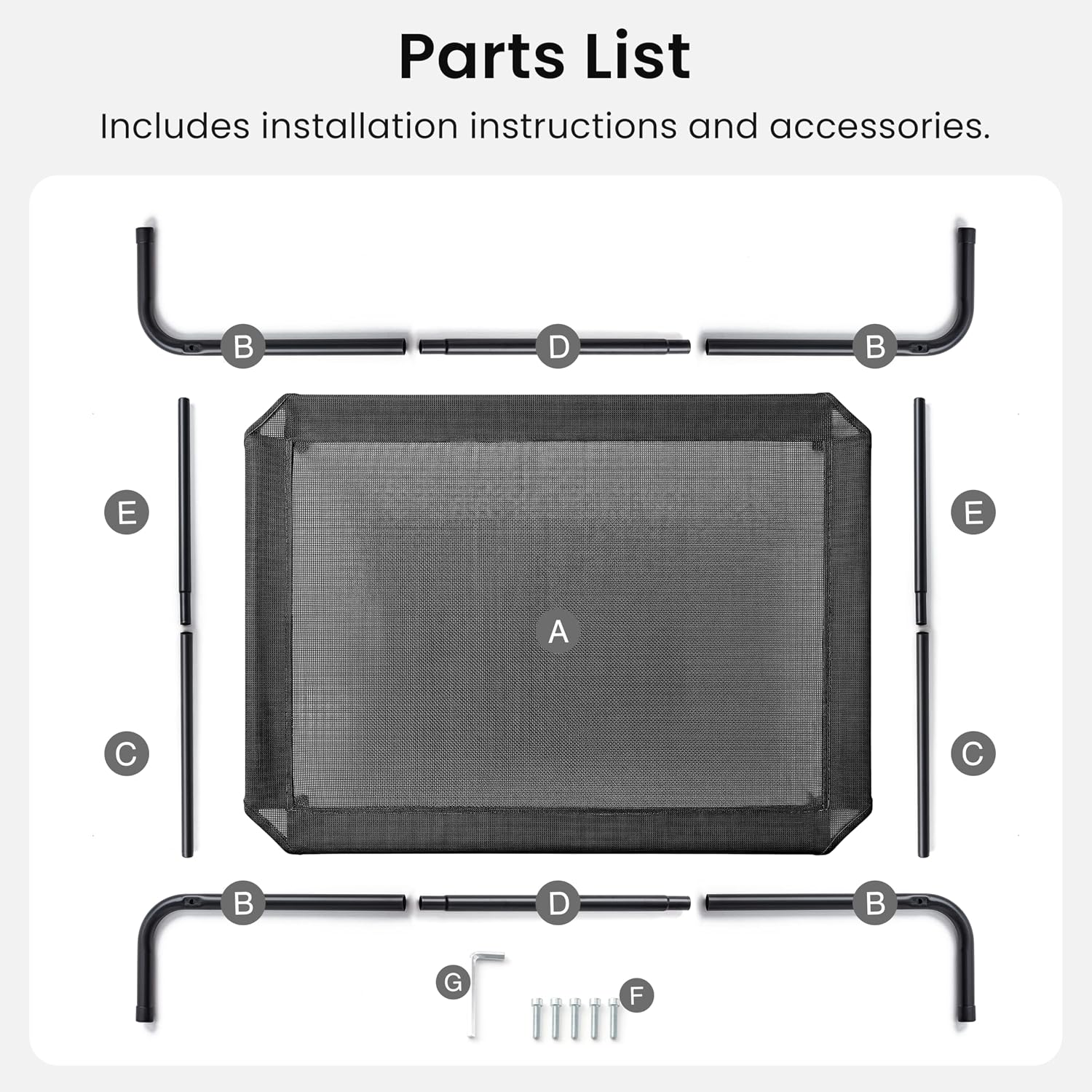 Love's Cabin portable dog bed disassembled for travel