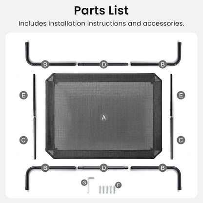 Love's Cabin portable dog bed disassembled for travel