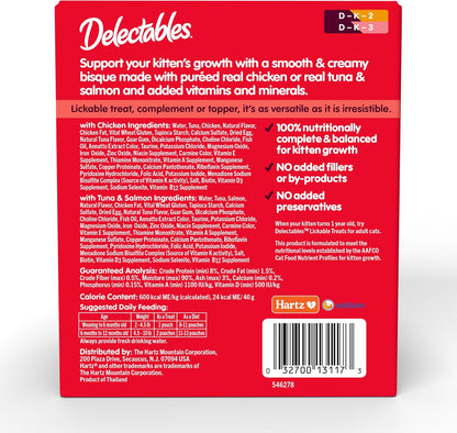 USA imported Delectables kitten treat pouch branding