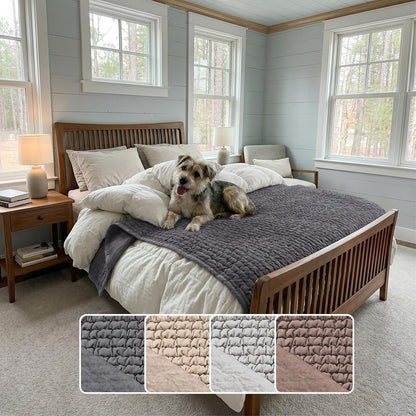 PAULATO BY GA.I.CO. Waterproof Blanket for Bed - Queen Absorbent Couch Cover - Machine Washable Stain-Proof Pad for Large Sofa - Pets Dogs & Cats Friendly Protector - Soft Taupe - Image 10