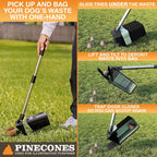 Neater Pet Brands Lift N Bag heavy duty poop scooper close up showing the trap door mechanism.