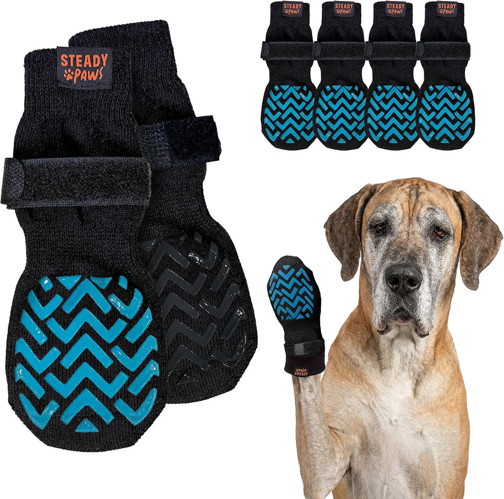 Anti-Slip Socks for Dogs - Breathable & Washable Non Slip Grippy Socks, Rubberized Paw & Adjustable Strap, Secure Fit to Prevent Slipping, Paw Protection for Senior Dogs, 4 Pack (Size L) - Image 12