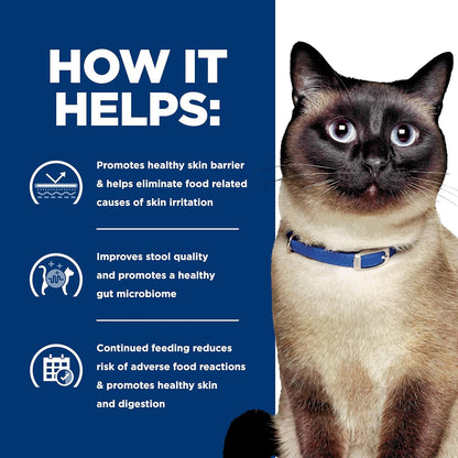 Hills prescription diet food sensitivities cat food showing the vet recommended seal