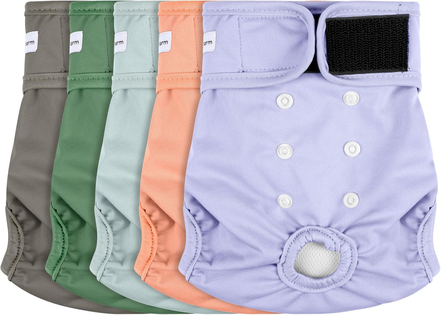 Premium fabric detailing and precise stitching on Barklincharm washable dog diaper