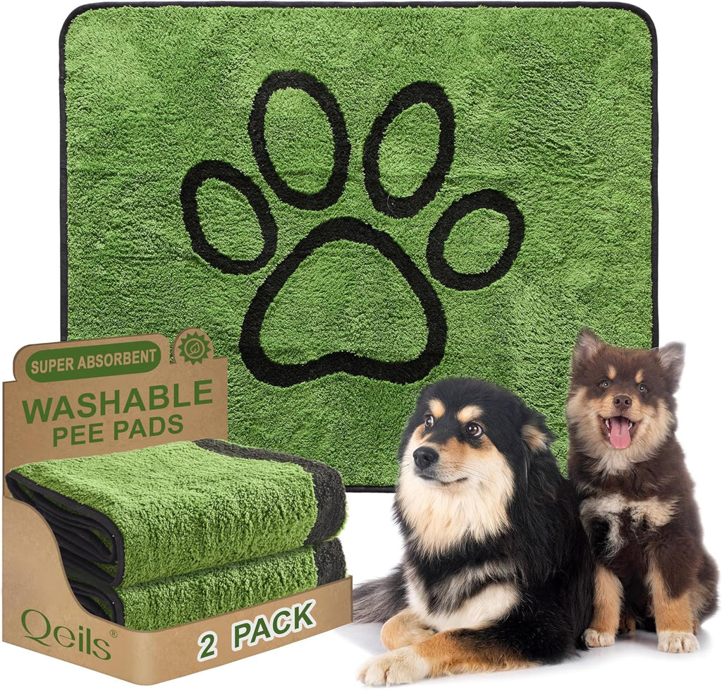 Qeils Reusable Dog Pee Pads, 2 Pack Super Absorbent & Leakproof Washable Puppy Pads with Soft Green Top Layer, for Potty Training, Crates, Couch, Car Seats & Pet Beds, 18"x24" - Image 12