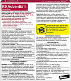 Elanco K9 Advantix II topical solution tubes for large dogs weighing twenty-one to fifty-five pounds.