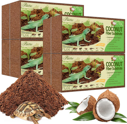 Riare 2 Pack Natural Coconut Fiber Substrate for Reptile- Premium Compressed Coconut Husk Terrarium Bedding for Reptile, Tortoise, Frogs, Snakes Hermit Crabs, Burrowing Animals - Image 11