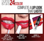 Maybelline Super Stay 24, 2-Step Liquid Lipstick Makeup, Long Lasting Highly Pigmented Color with Moisturizing Balm, Perpetual Plum, Purple, 1 Count - Image 9