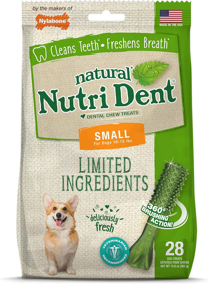 Nylabone Nutri Dent Dog Dental Chews - Natural Dog Teeth Cleaning & Breath Freshener - Dental Treats for Dogs - Filet Mignon Flavor, Small (64 Count) - Image 12