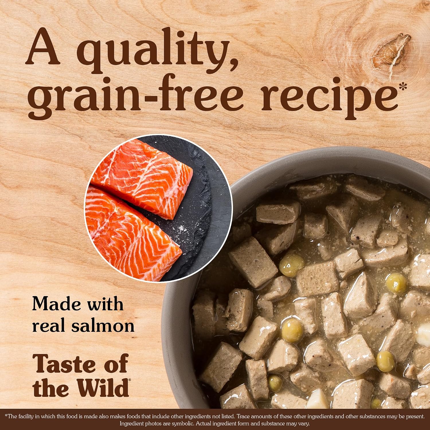 Premium USA imported salmon flavored wet dog food can close up